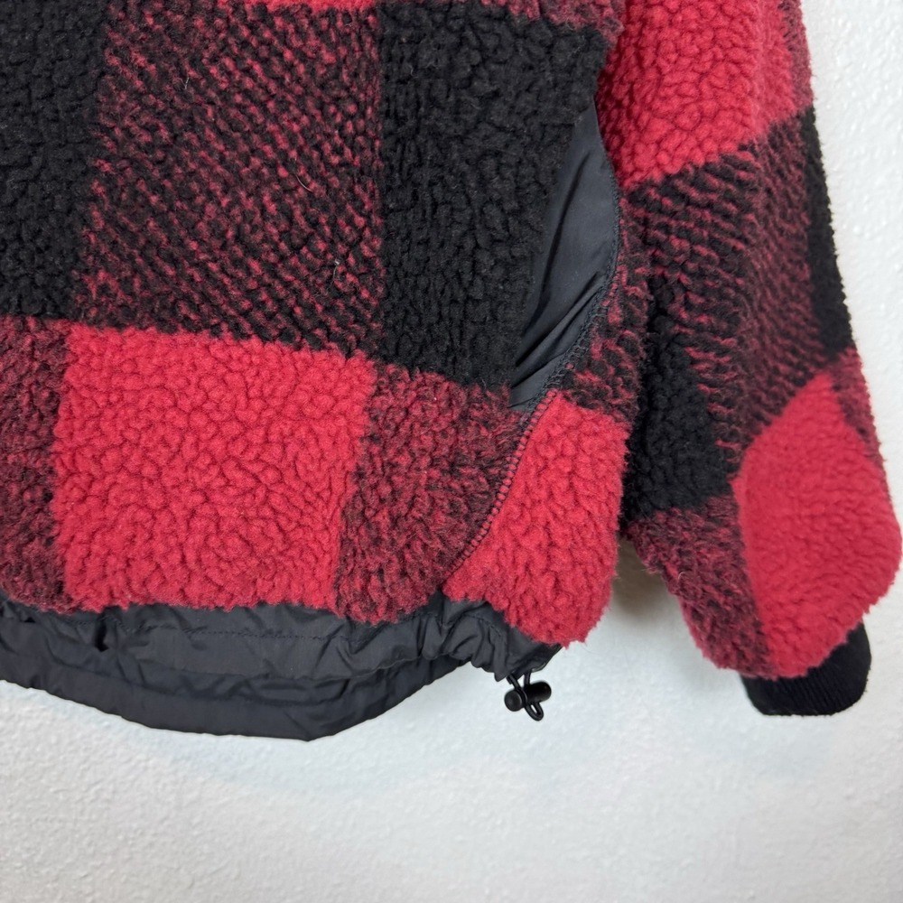 American Eagle Buffalo Plaid‎ Jacket Women's XS Popover Sweater Winter Christmas - Picture 3 of 12